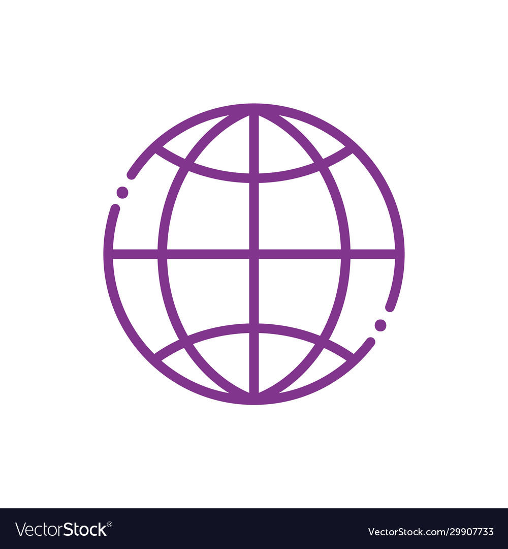 Isolated global sphere line style icon