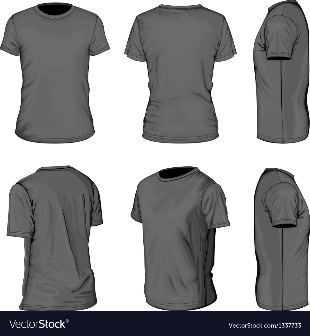 Download Mens Black Short Sleeve T Shirt Design Templates Vector Image