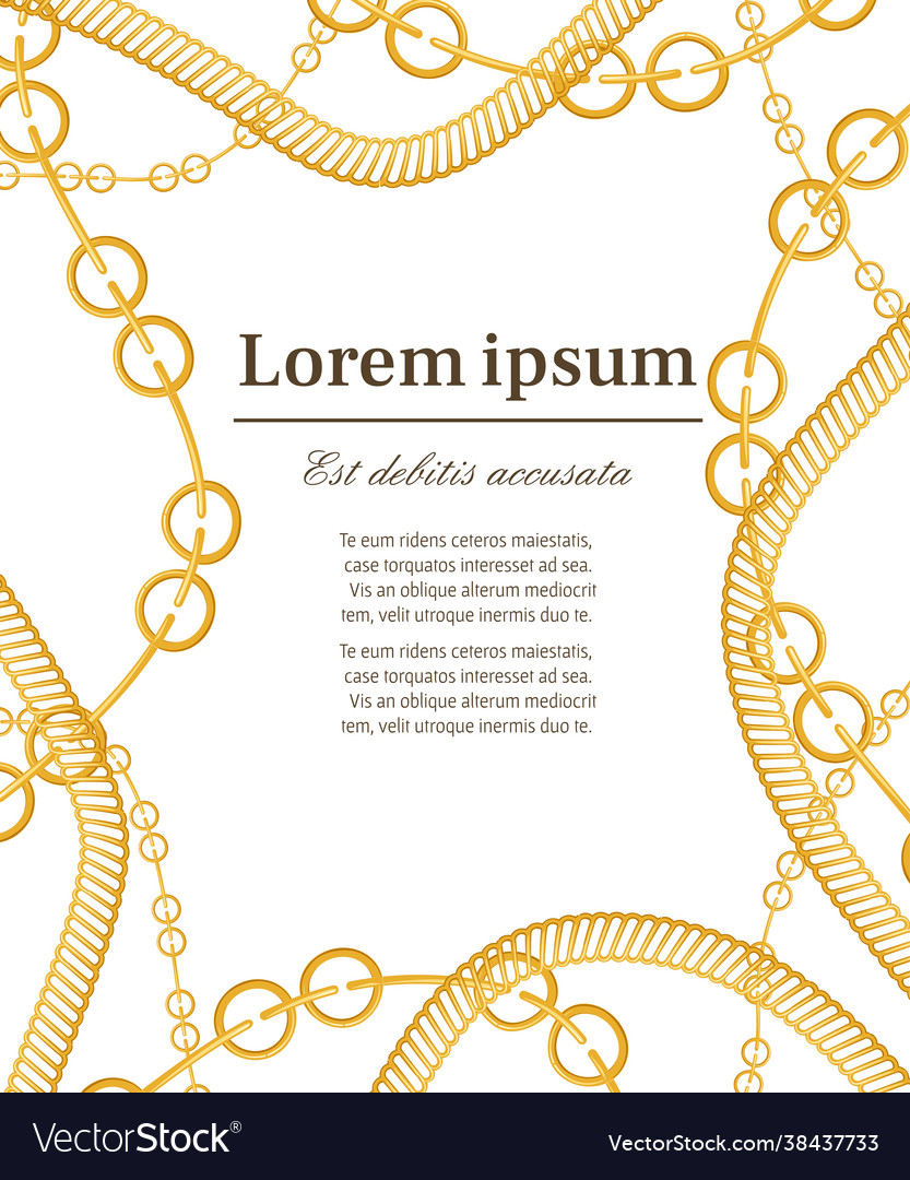 Pattern with golden chains place for text vector image Pattern with golden chains place for text