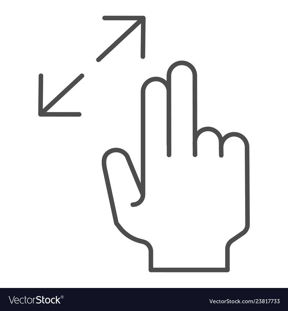 Resize gesture thin line icon zoom
