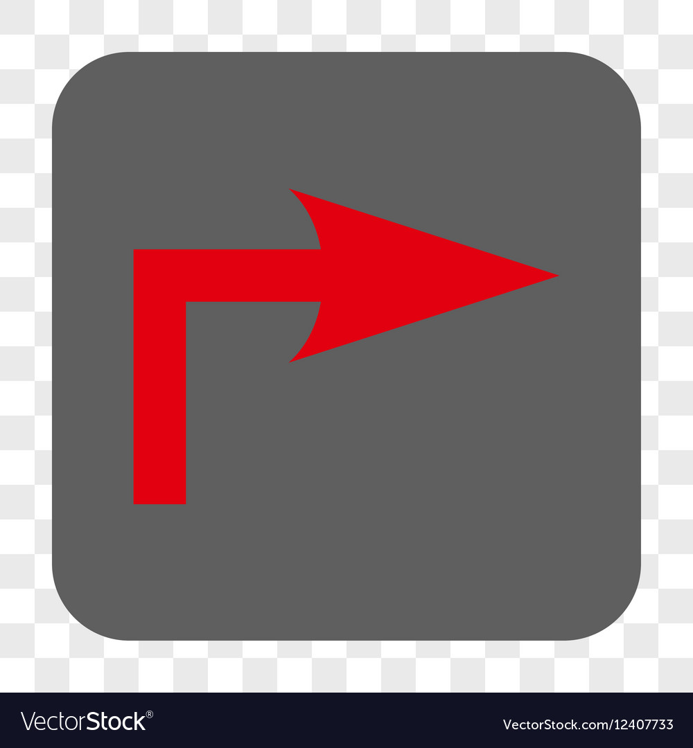 Turn right rounded square button