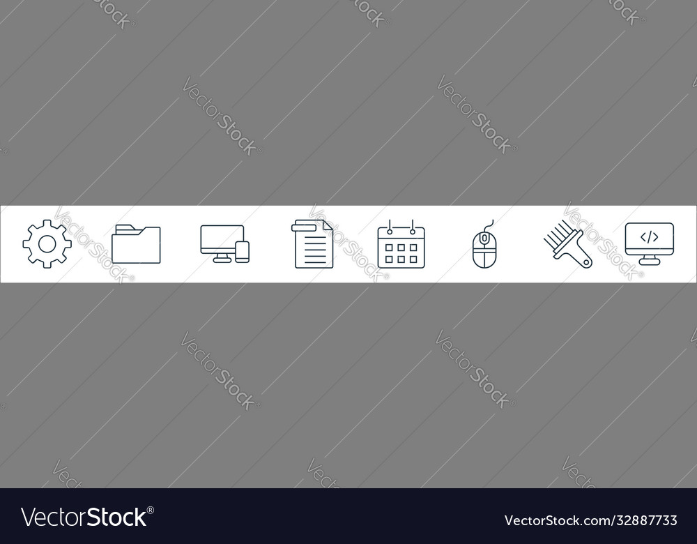 User interface line icons linear set quality Vector Image User interface line icons linear set quality