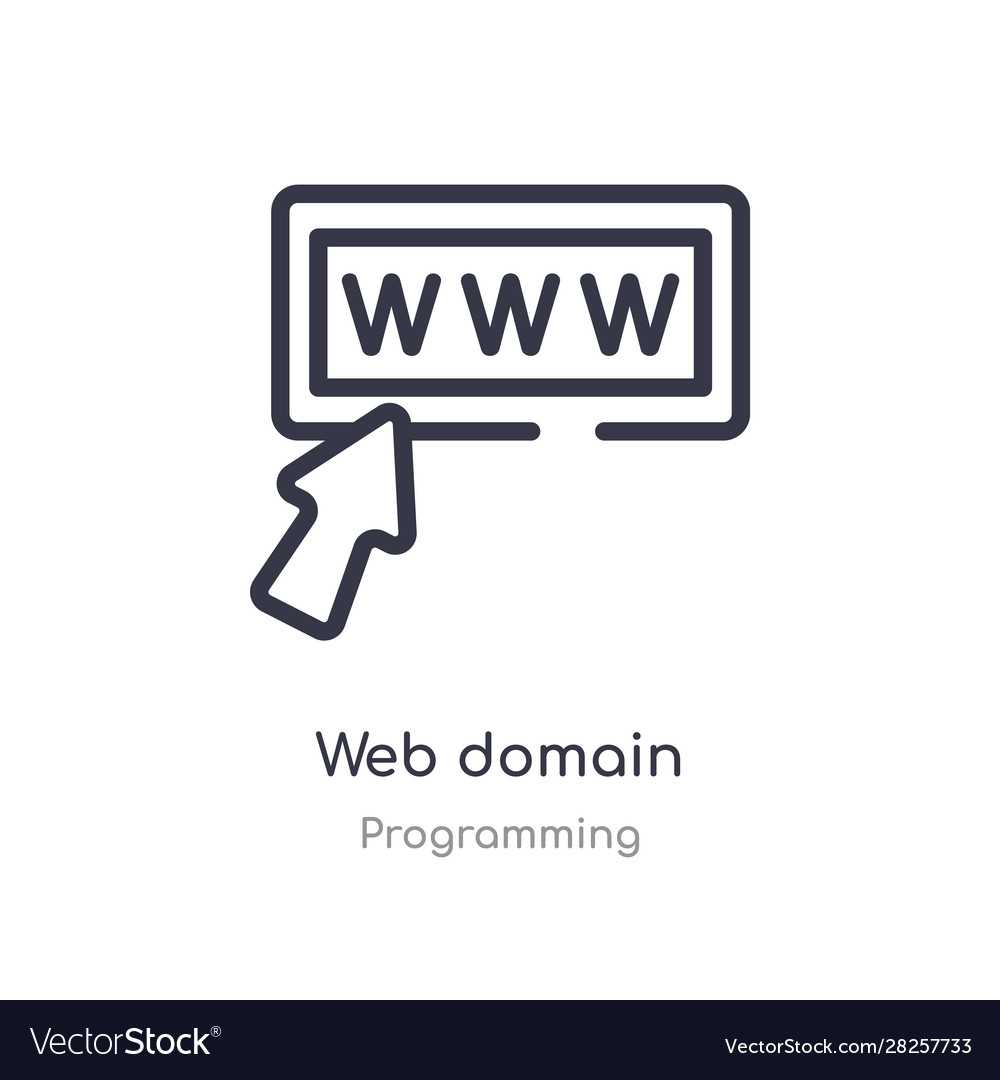 Web domain outline icon isolated line from