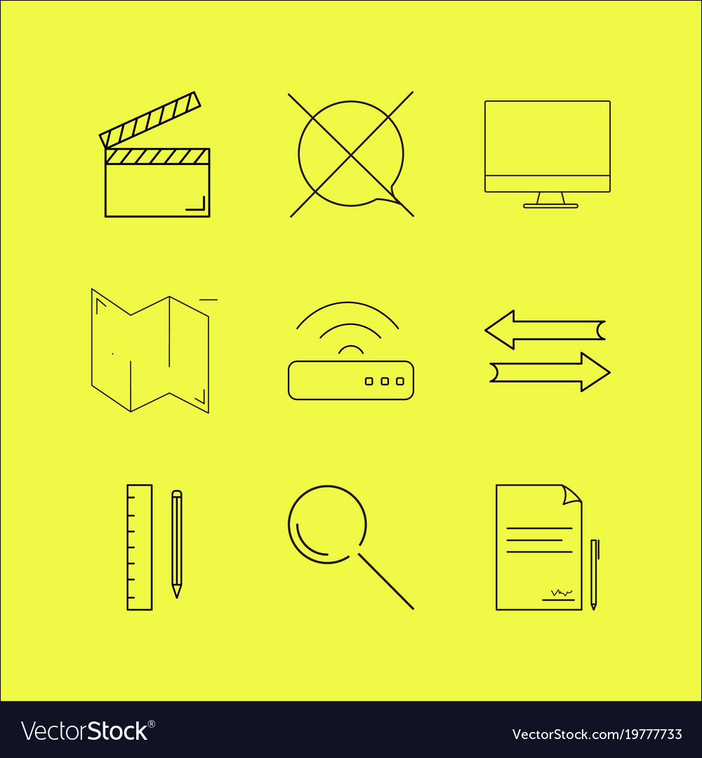Web linear icon set simple outline icons
