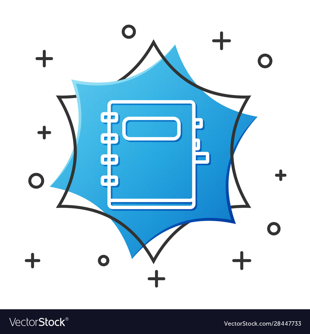 White line notebook icon isolated on vector image White line notebook icon isolated on