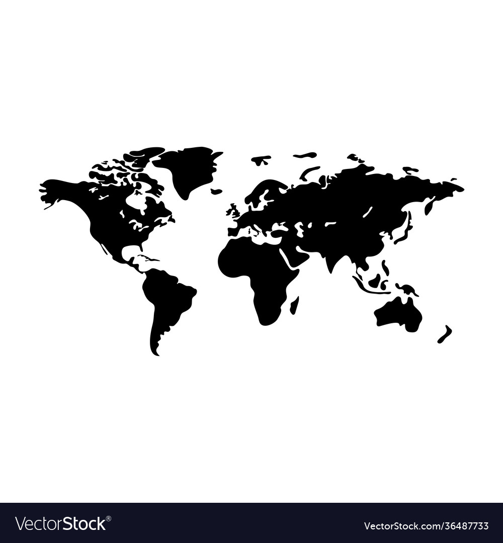 World map modern earth outline