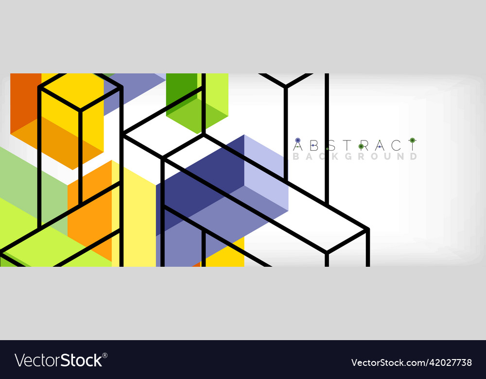 Abstract background 3d cubes cubic elements vector image Abstract background 3d cubes cubic elements