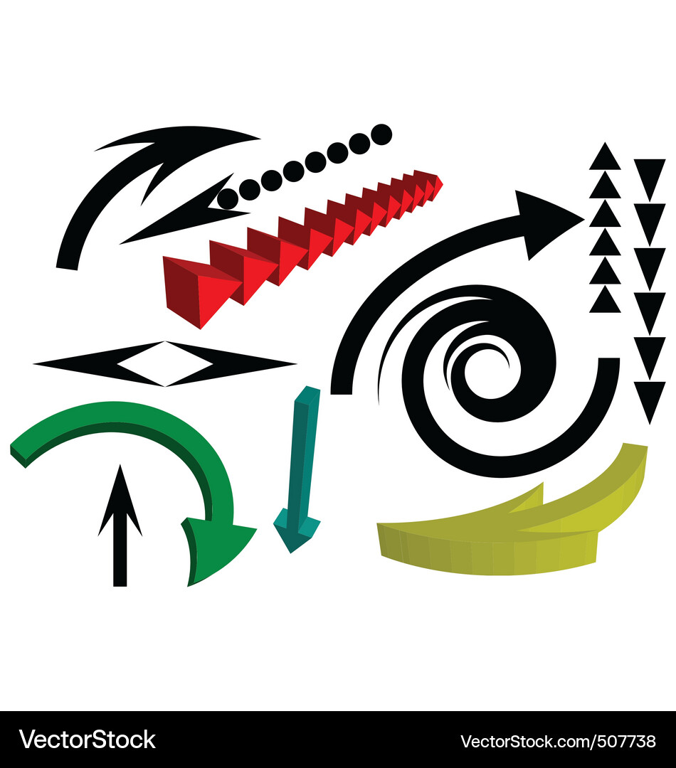 Arrow set Royalty Free Vector Image - VectorStock