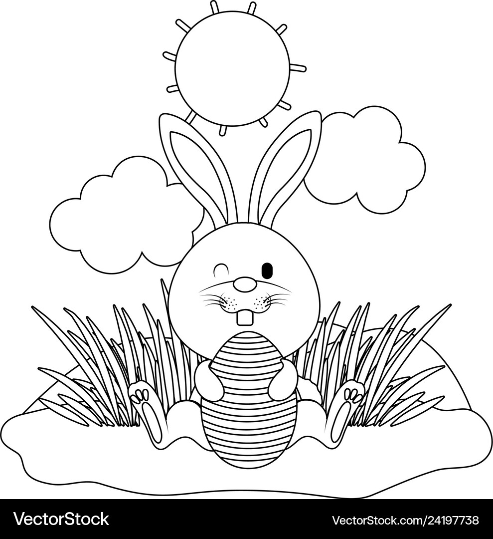 Bunny with easter egg Royalty Free Vector Image