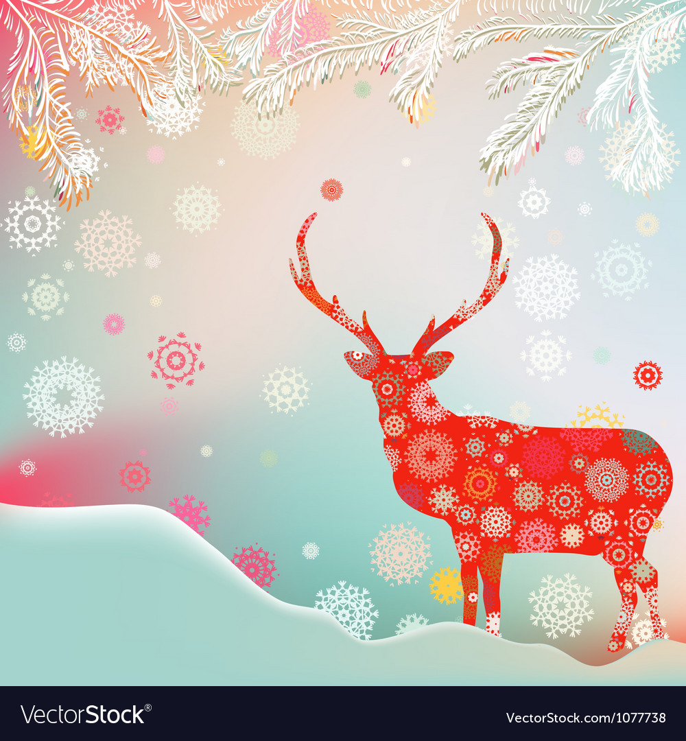 Christmas deer template card