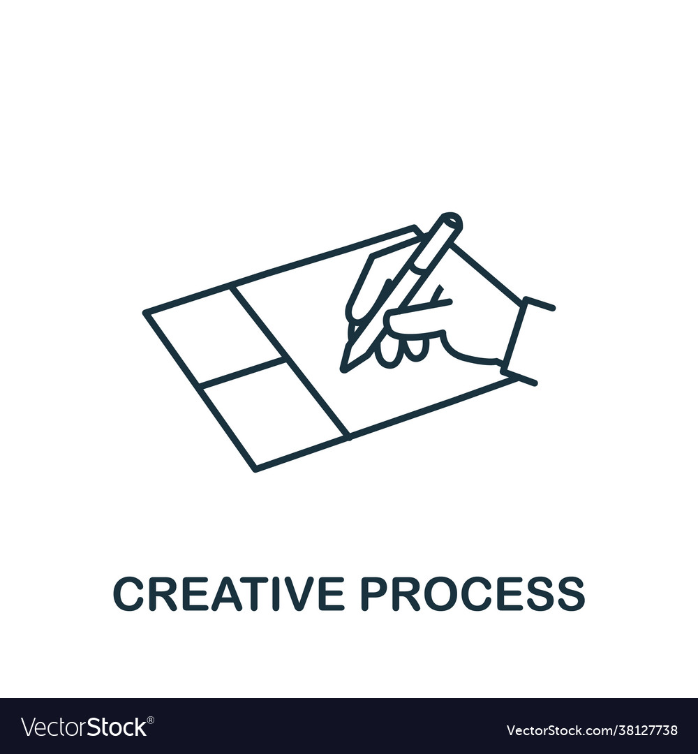 Creative process icon simple line element