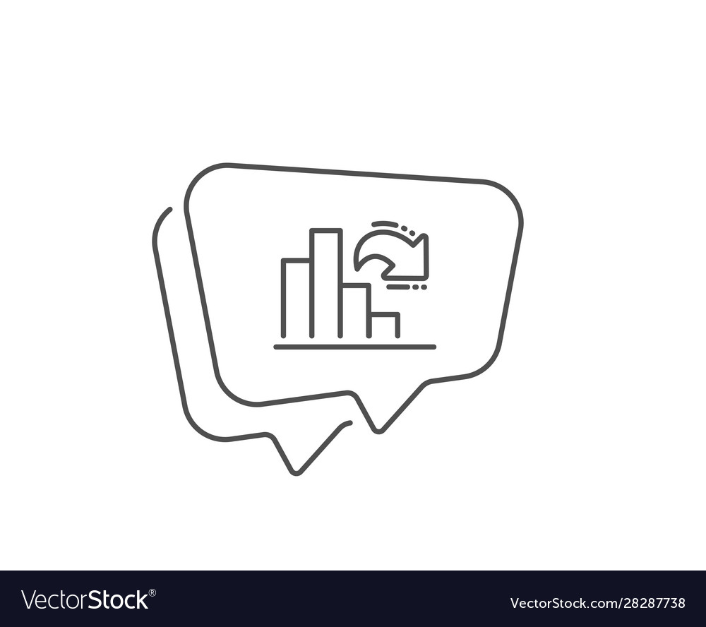 Decreasing graph line icon column chart sign vector image Decreasing graph line icon column chart sign
