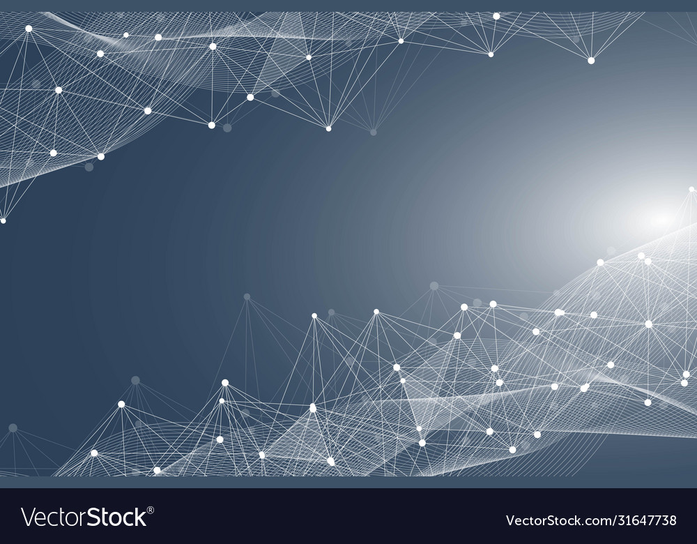 Geometric abstract background with connected line vector image Geometric abstract background with connected line