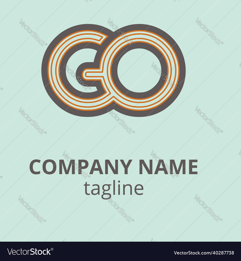 Go logo template flat design