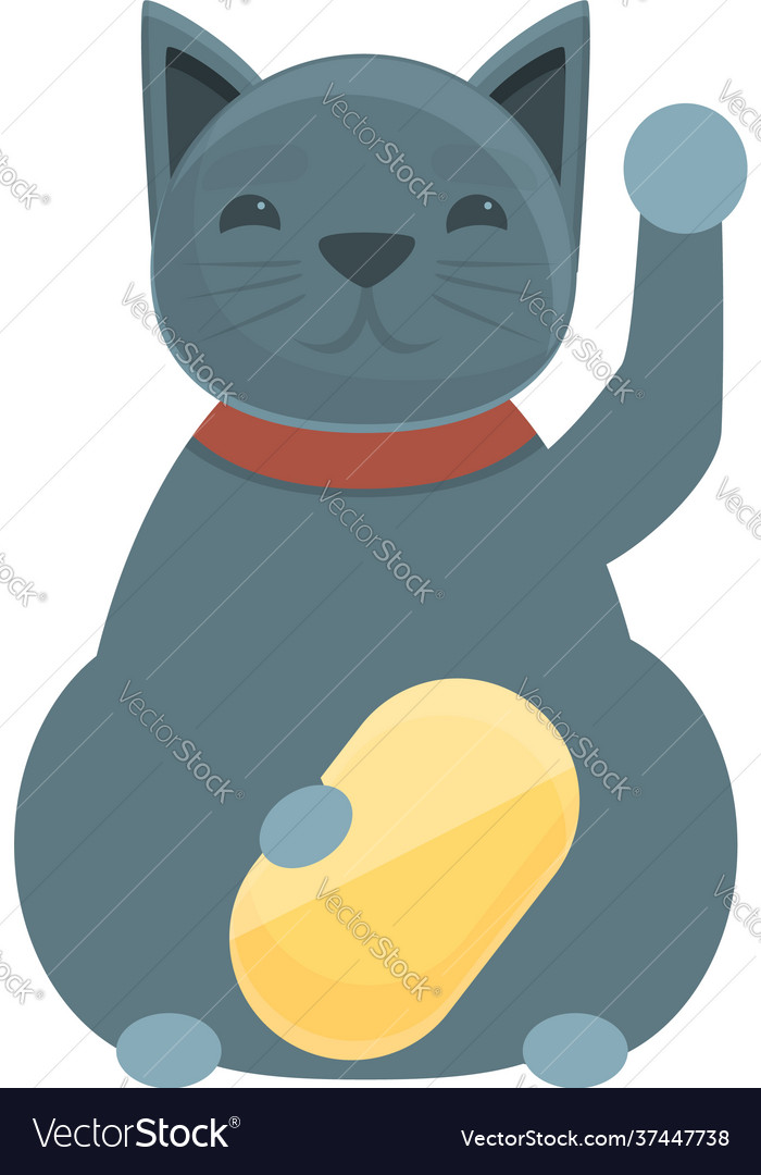 Black cat icon flat Royalty Free Vector Image - VectorStock