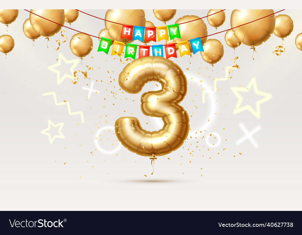 Geburtstag 3 Jahre Jahrestag der Person vector image Geburtstag 3 Jahre Jahrestag der Person