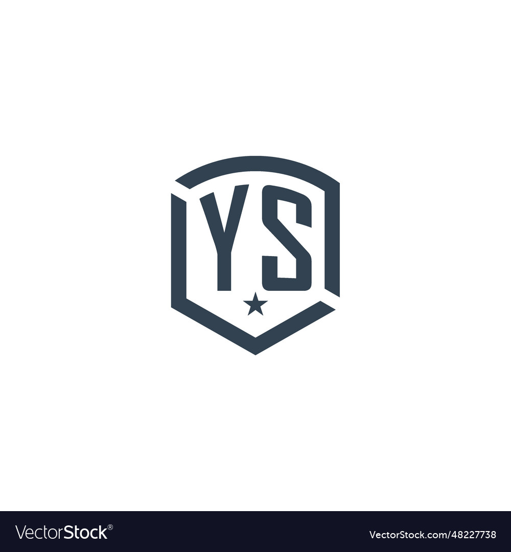 Monogram ys star shield logo design inspiration Vector Image