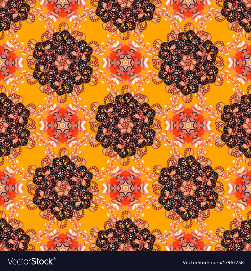 On yellow orange and black colors a pattern