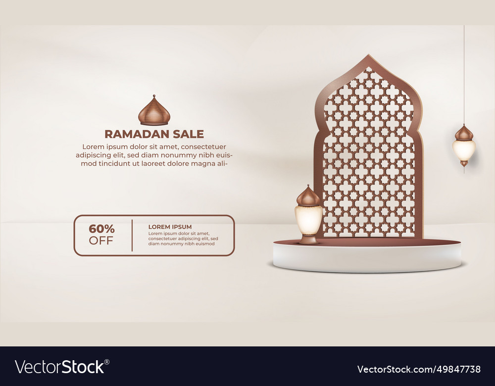 Ramadan sale islamic frame pattern with a price