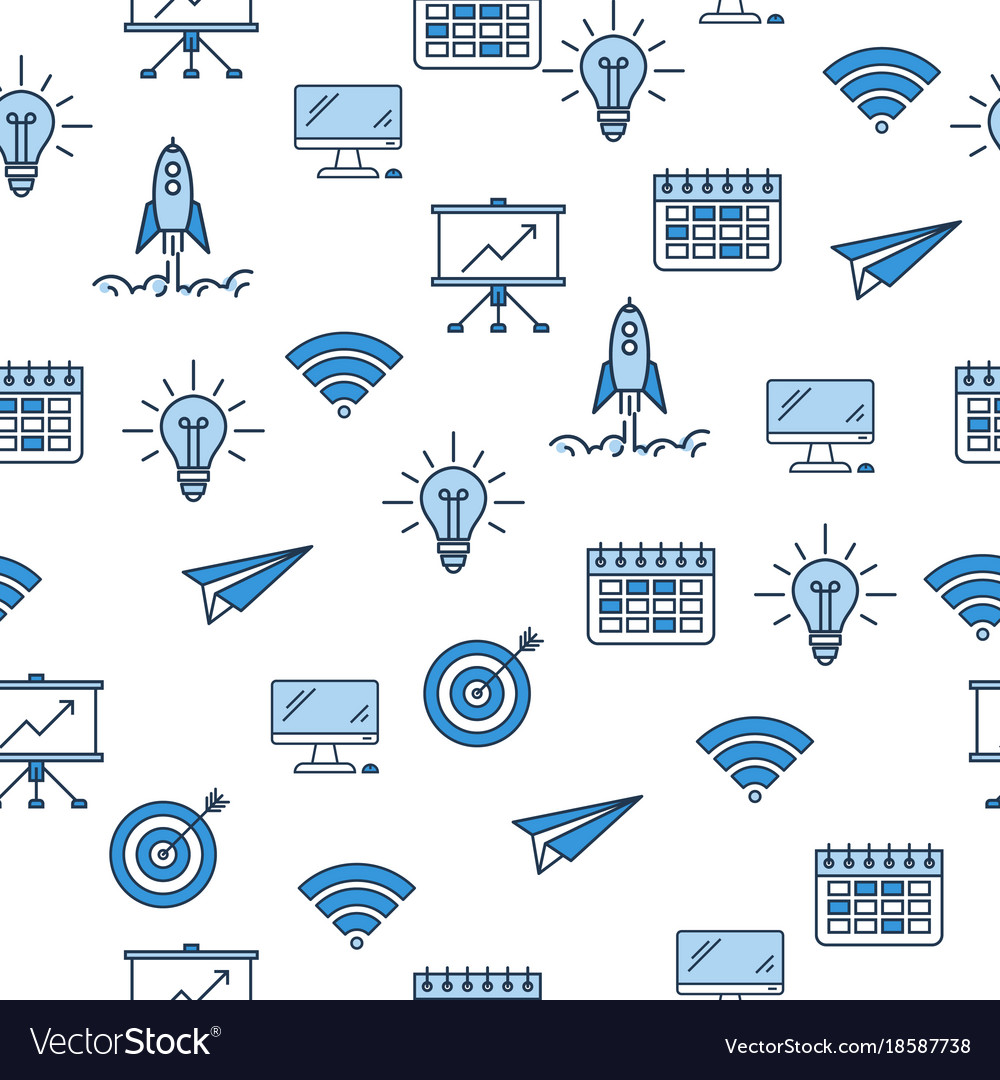 Seamless pattern with business icons