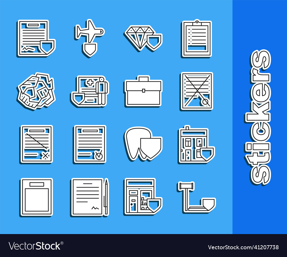 Set line judge gavel with shield house delete vector image Set line judge gavel with shield house delete