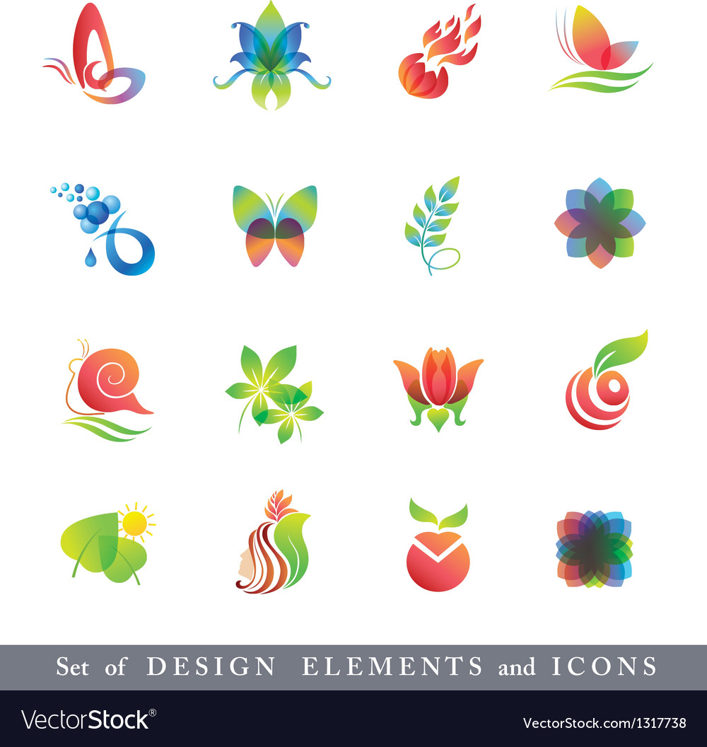 Set of design elements and icons