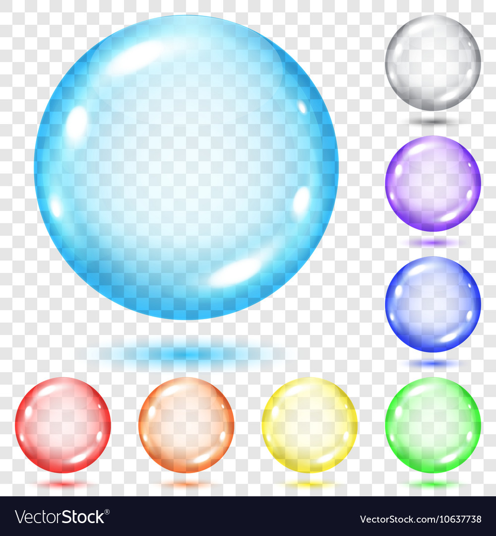 Set of transparent colored spheres Royalty Free Vector Image