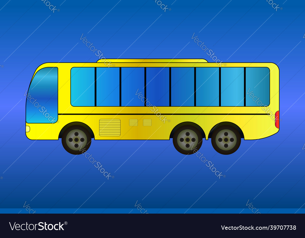 Side view of a yellow bus gradient