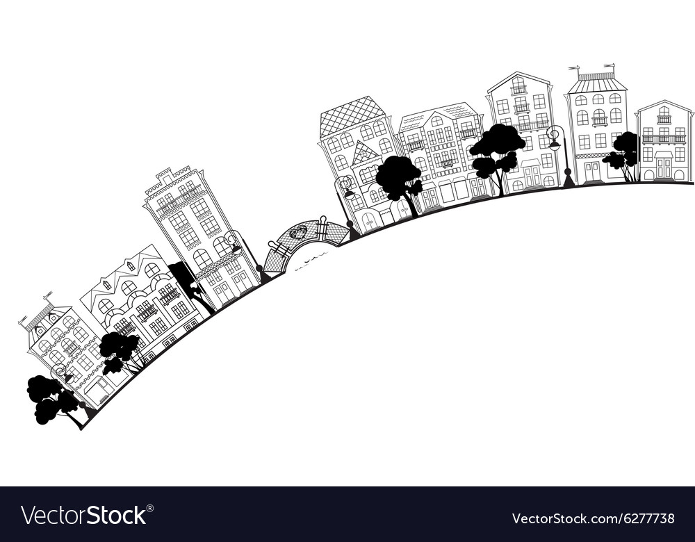 Small town Royalty Free Vector Image - VectorStock