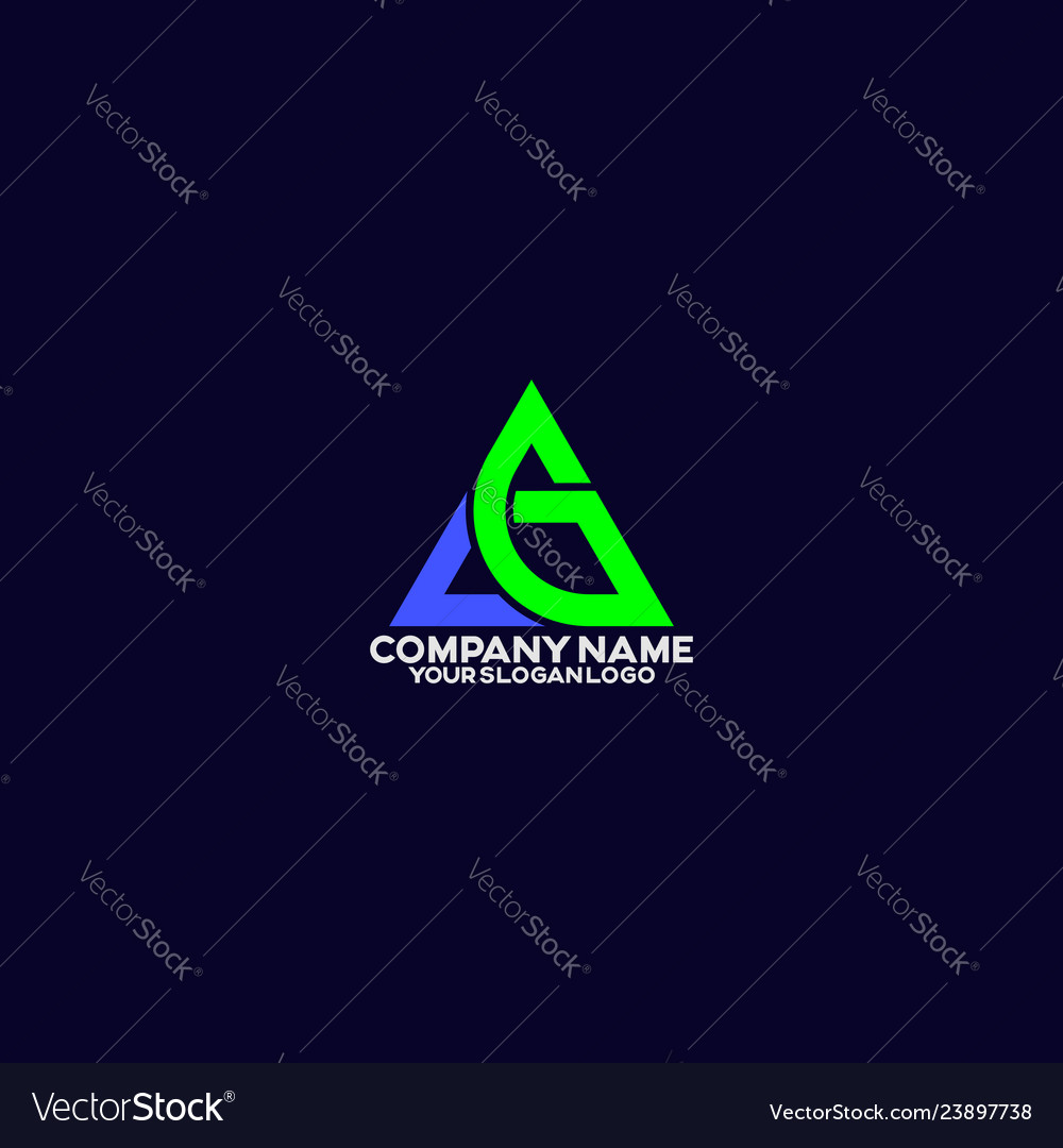 Triangle with letters a and g 03 vector image Triangle with letters a and g 03
