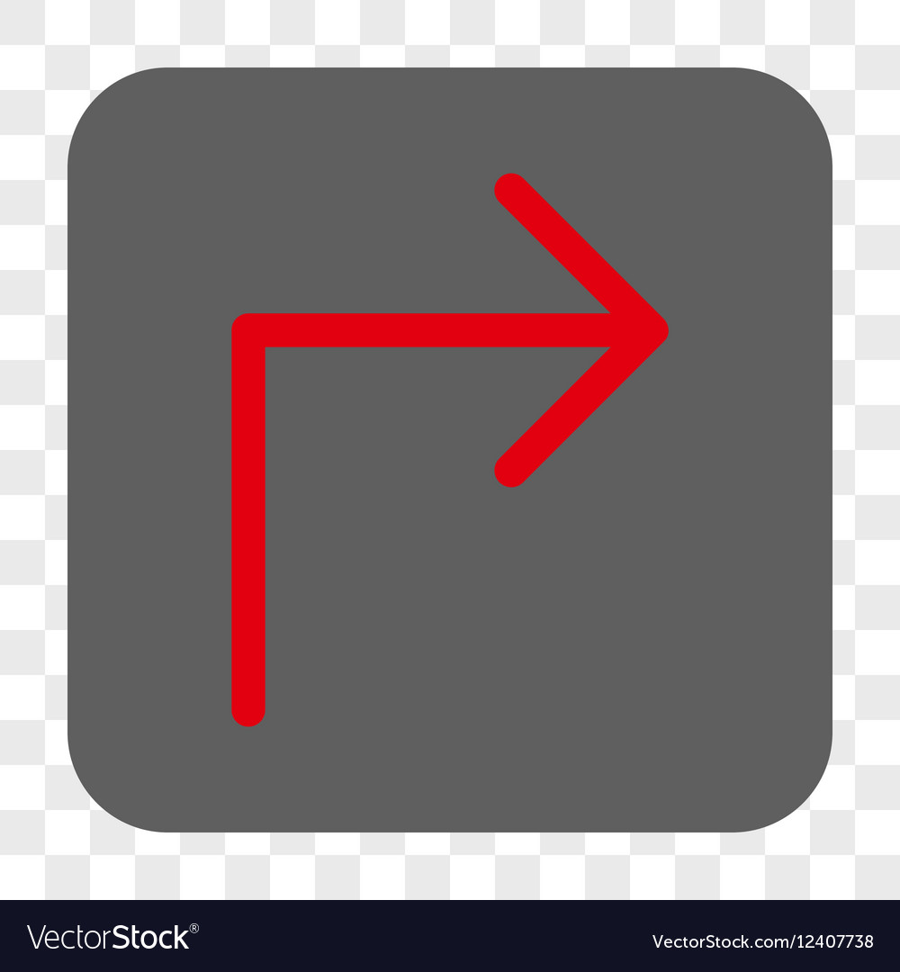 Turn right rounded square button