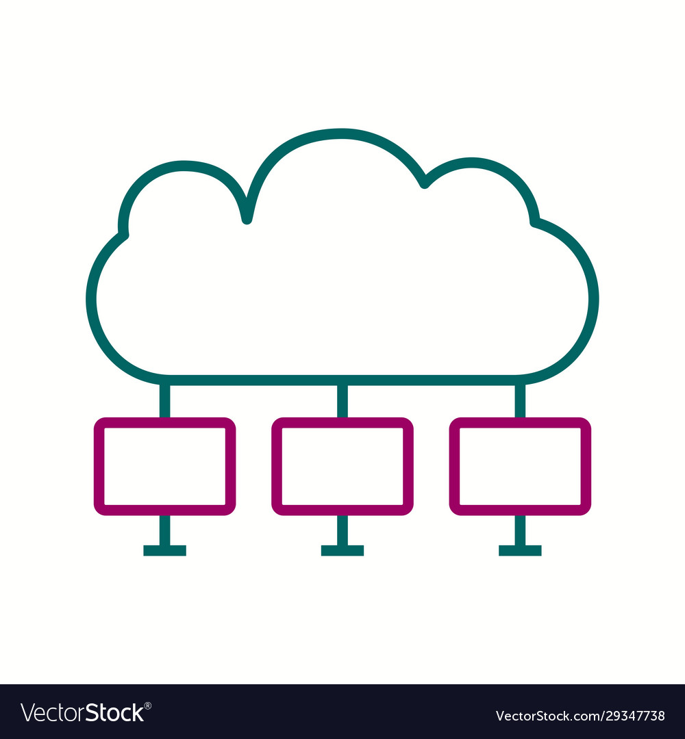 Unique cloud computing line icon