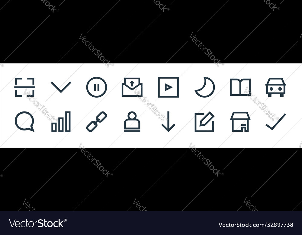 User interface line icons linear set quality vector image User interface line icons linear set quality