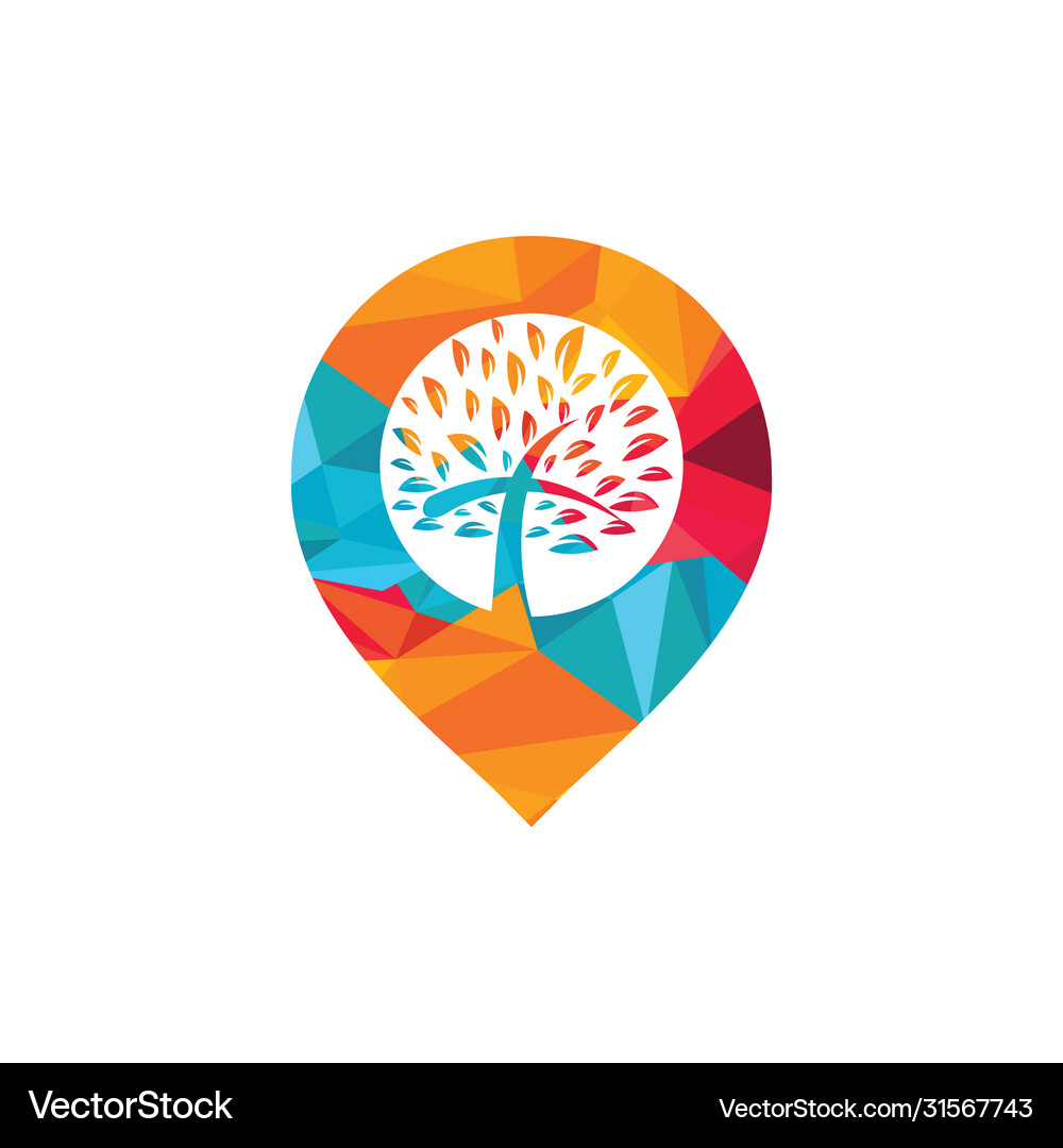 Church and map pointer logo design Royalty Free Vector Image