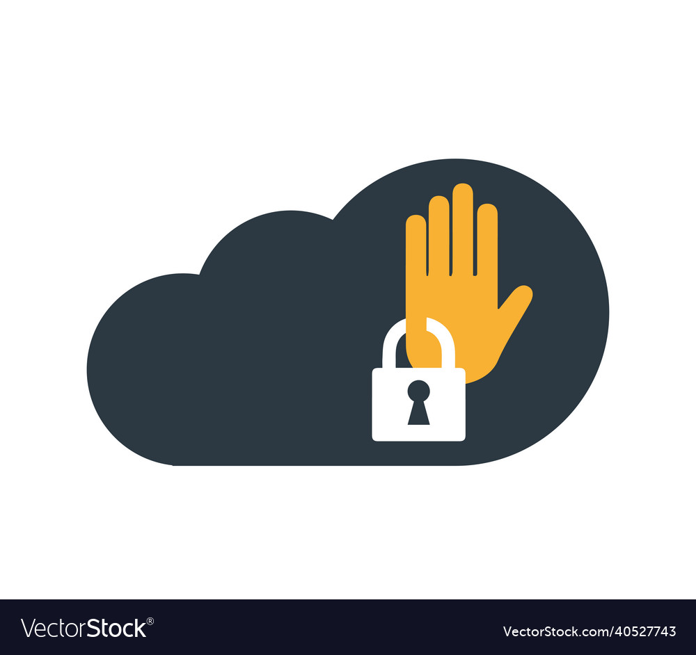Cloud computing with security icon