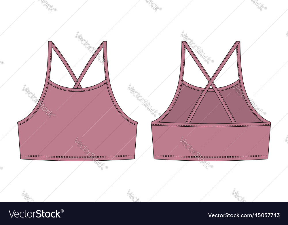 Girl bralette technical sketch pudra color womens