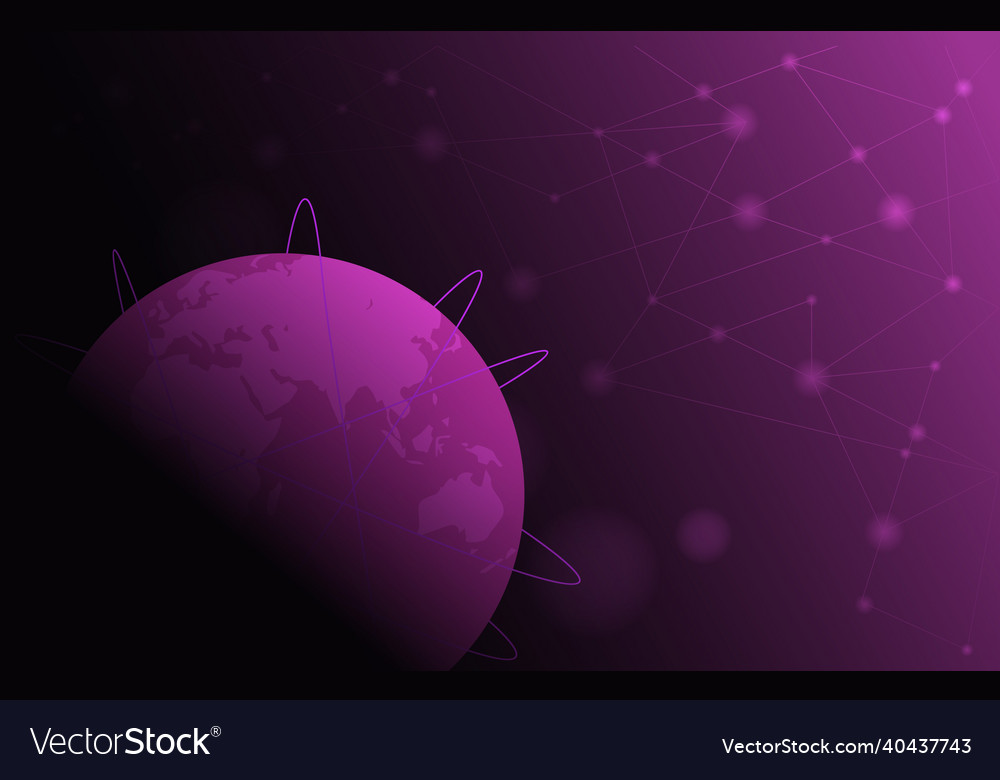 Global digital network communication connection vector image Global digital network communication connection