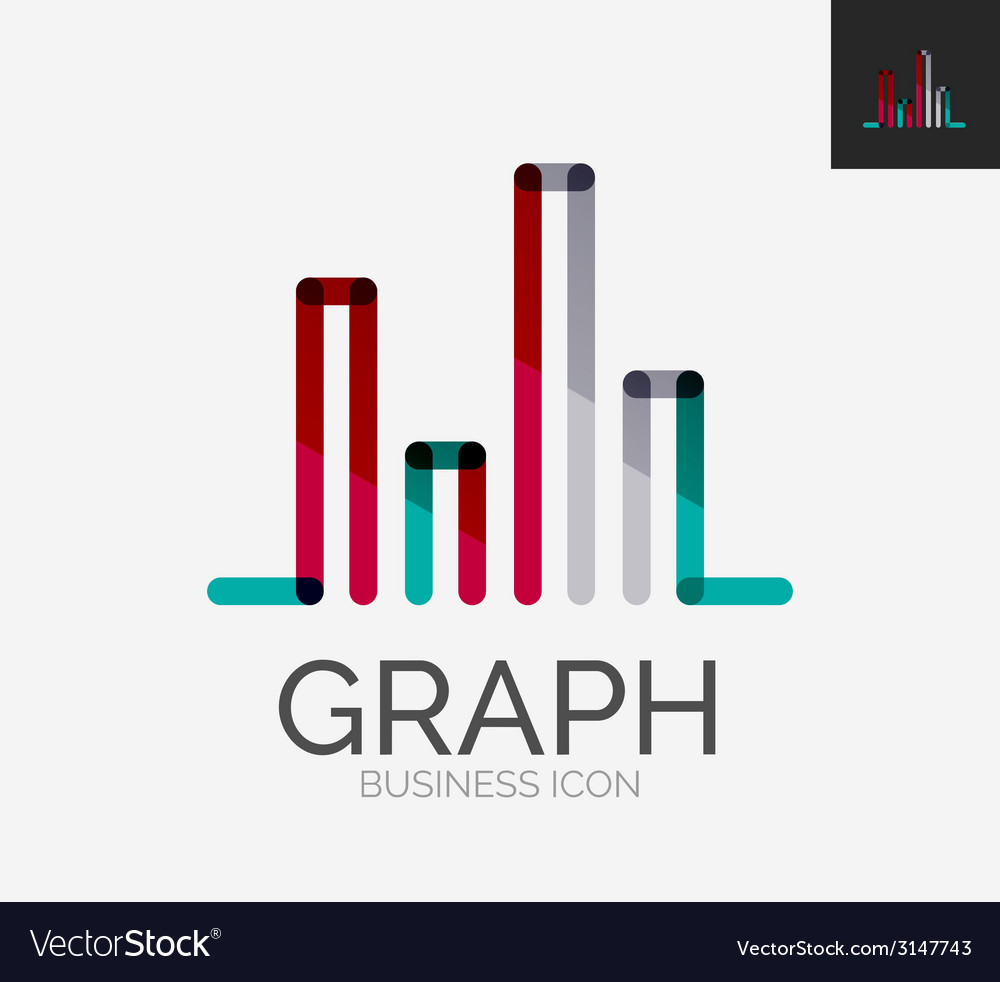 Minimal line design logo chart graph icon