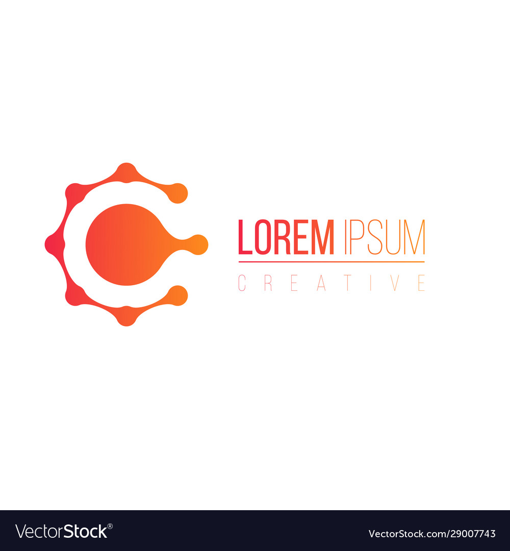 Molecule nano technology lab circle logo template Vector Image