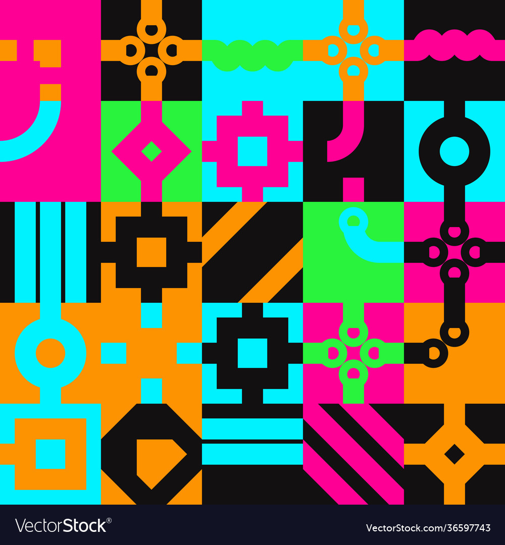 Neon abstract pattern design vector image Neon abstract pattern design