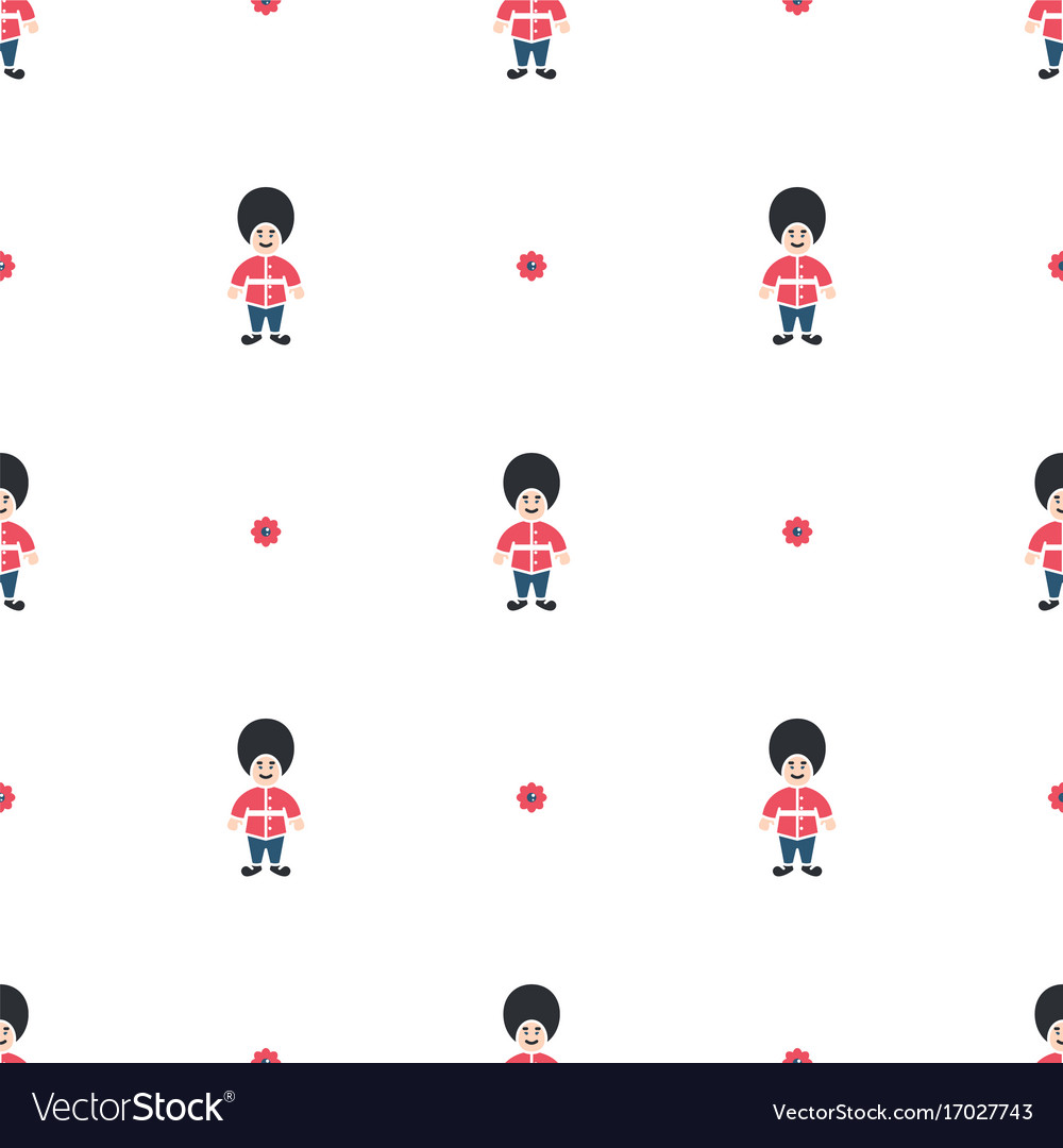 Queen guard cute seamless pattern