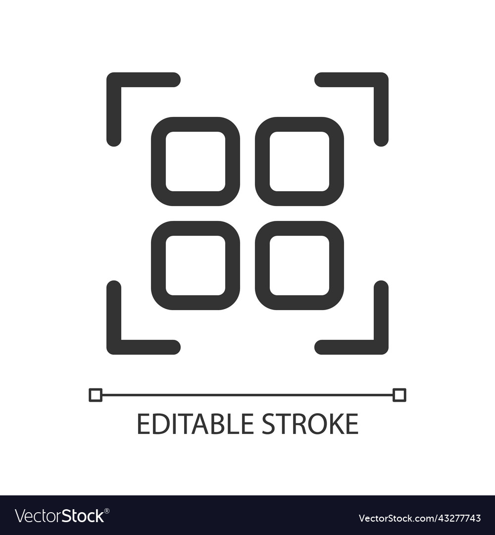 Scannen qr Code Pixel perfekte lineare ui-Symbol vector image Scannen qr Code Pixel perfekte lineare ui-Symbol