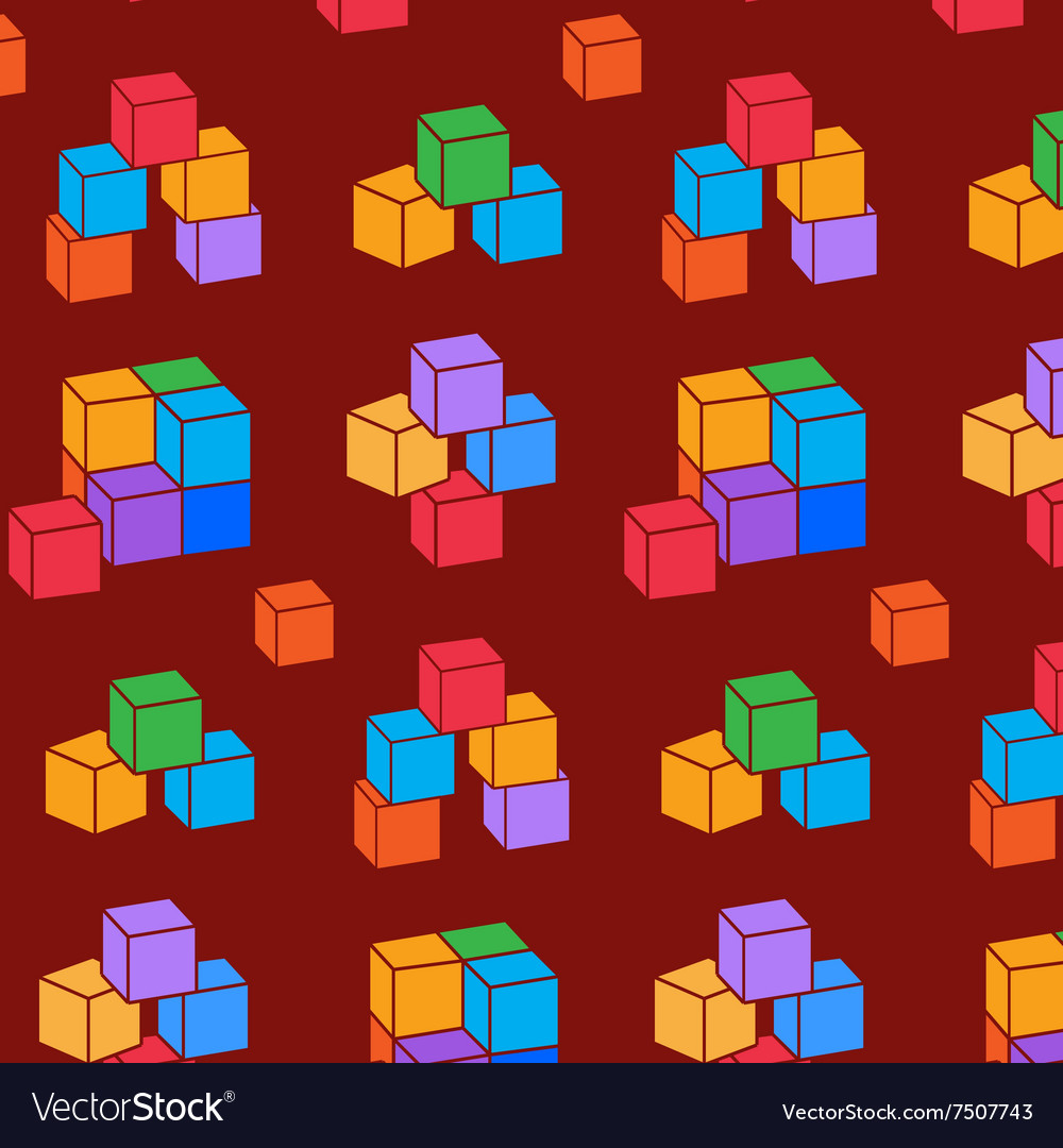 Seamless pattern with cubes perspective view