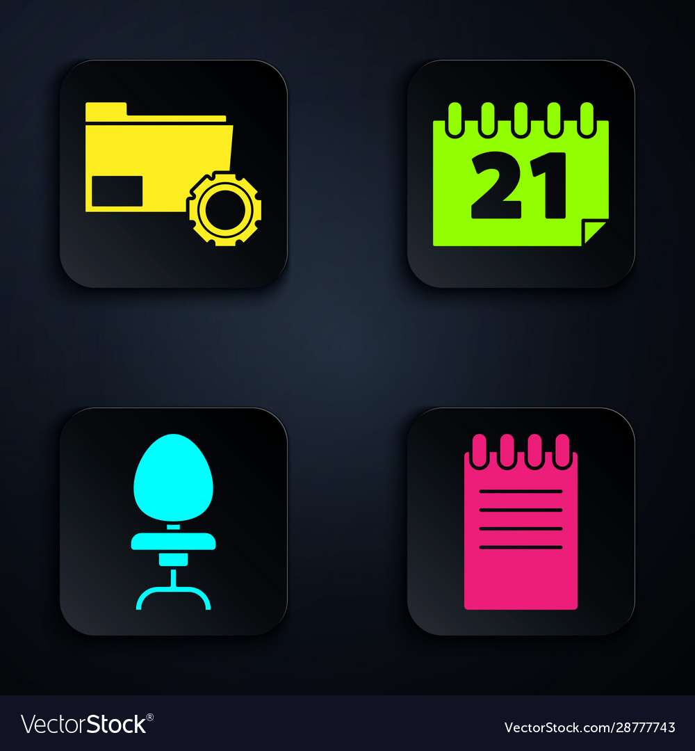 Set notebook folder settings with gears office vector image Set notebook folder settings with gears office