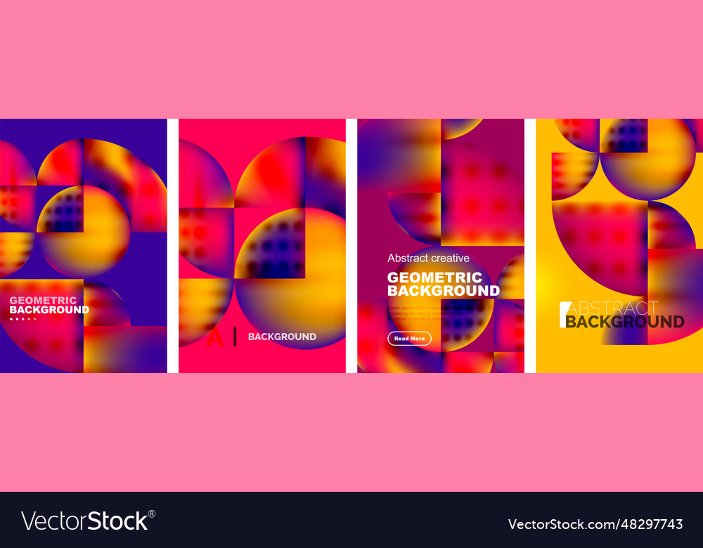 Set of abstract geometric posters designs Vector Image