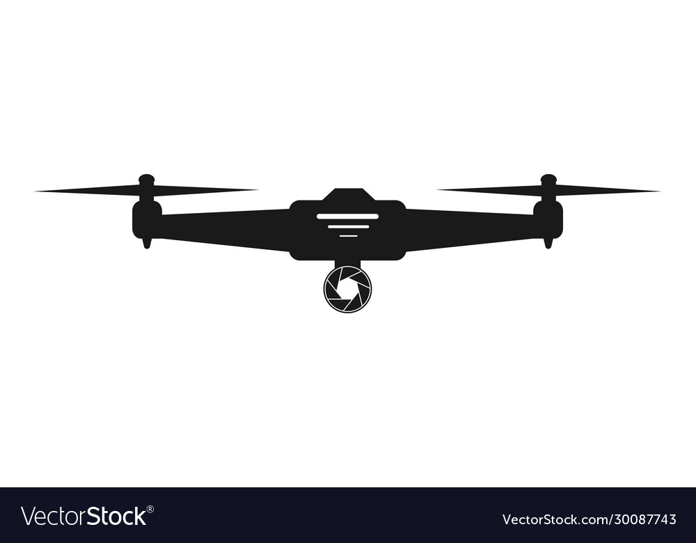 Simple icon a drone with camera for logo