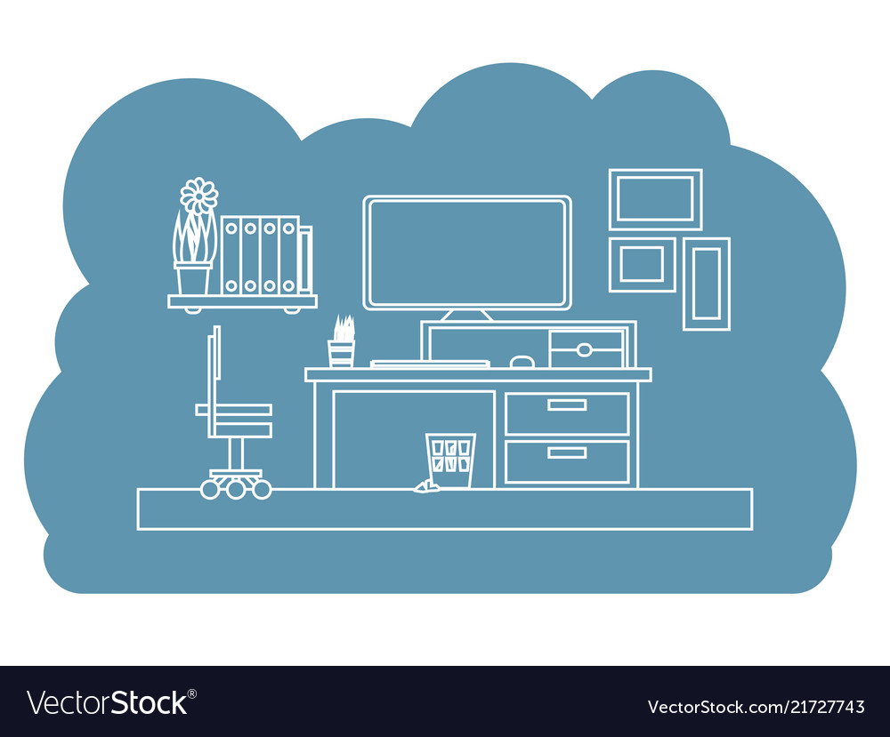 Sketch of office interior space for business