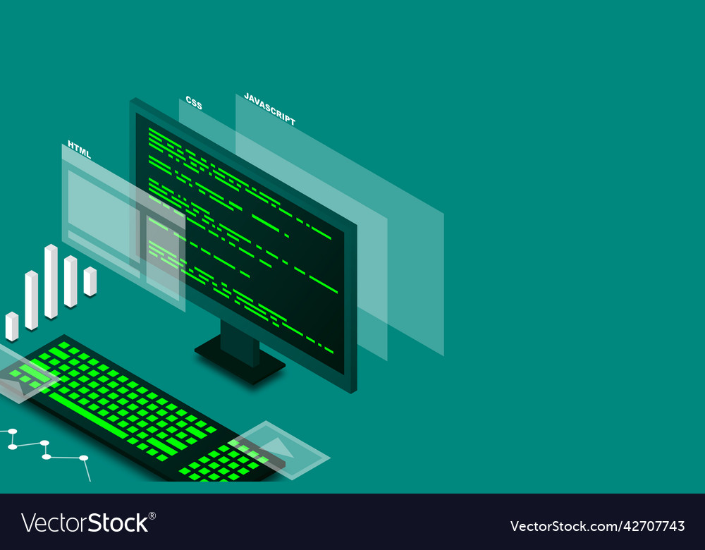 Webdesign und Entwicklung Computerprogrammierung vector image Webdesign und Entwicklung Computerprogrammierung