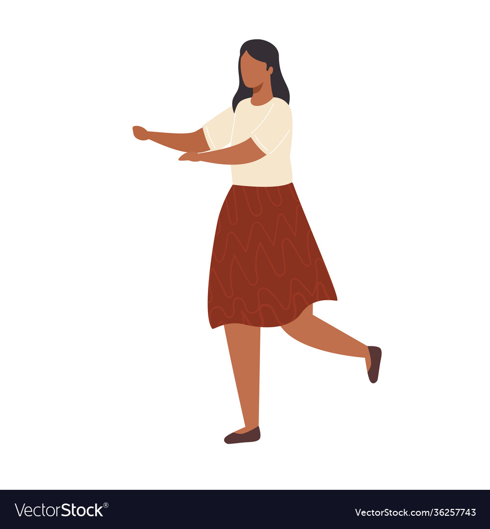 Young woman dancing avatar character Royalty Free Vector