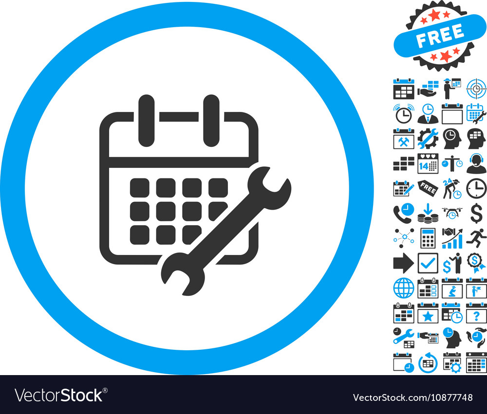 Calendar options wrench flat icon